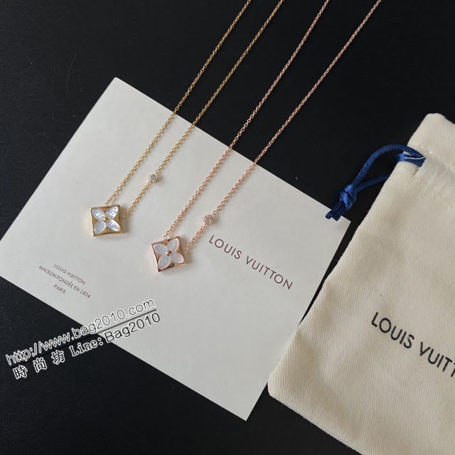 Louis Vuitton新款飾品 路易威登經典單花項鏈 LV天然白貝母四葉草鎖骨鏈  zglv2136